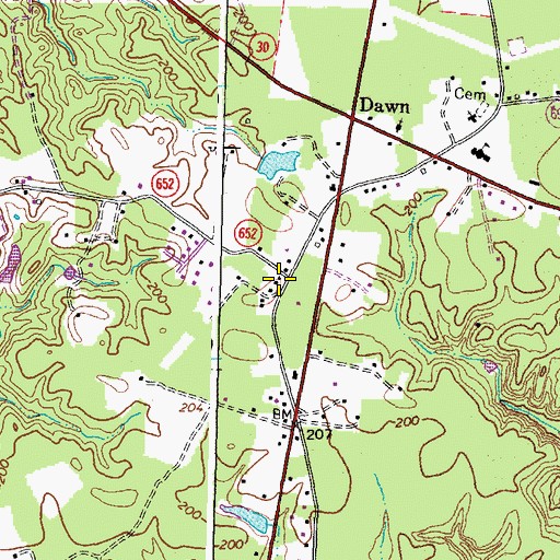 Topographic Map of Dawn School (historical), VA