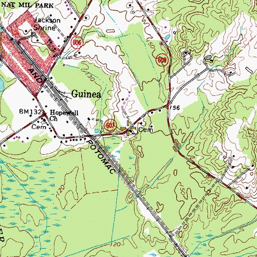 Topographic Map of First Baptist Church, VA