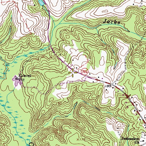 Topographic Map of Jerusalem School (historical), VA