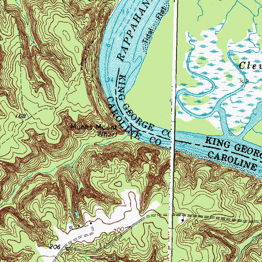 Topographic Map of Meaders Creek, VA