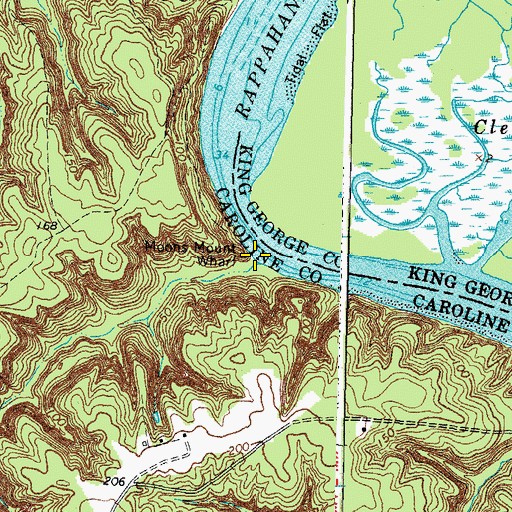 Topographic Map of Meaders Creek, VA