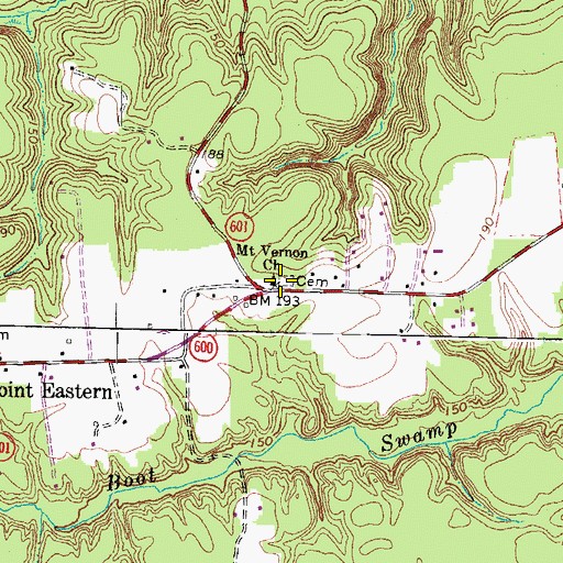 Topographic Map of Mount Vernon Cemetery, VA