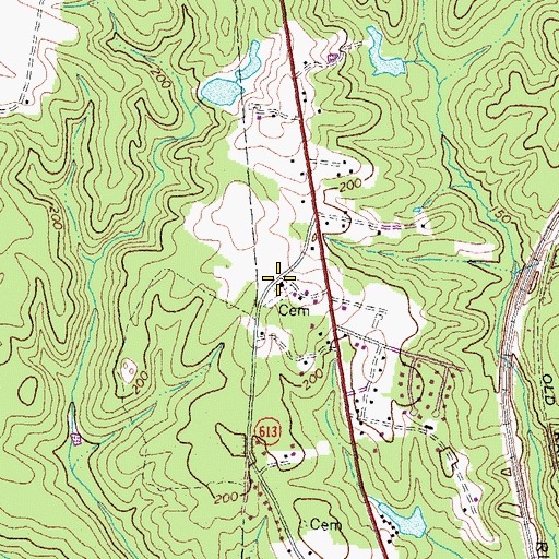Topographic Map of Ruther Glen Church, VA