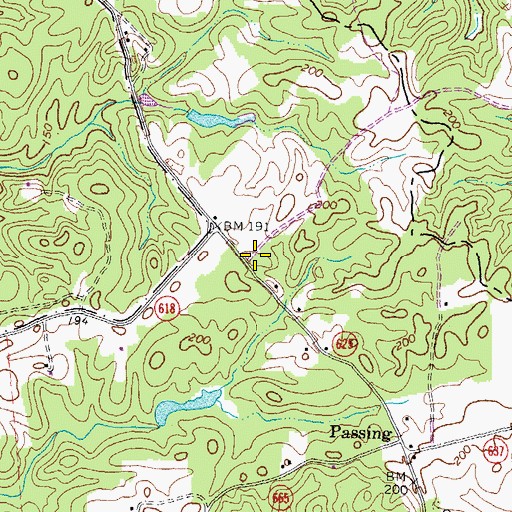 Topographic Map of Salem Church (historical), VA