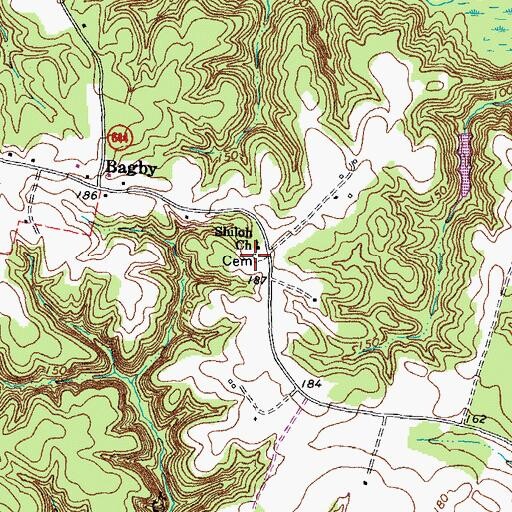 Topographic Map of Shiloh United Methodist Church Cemetery, VA