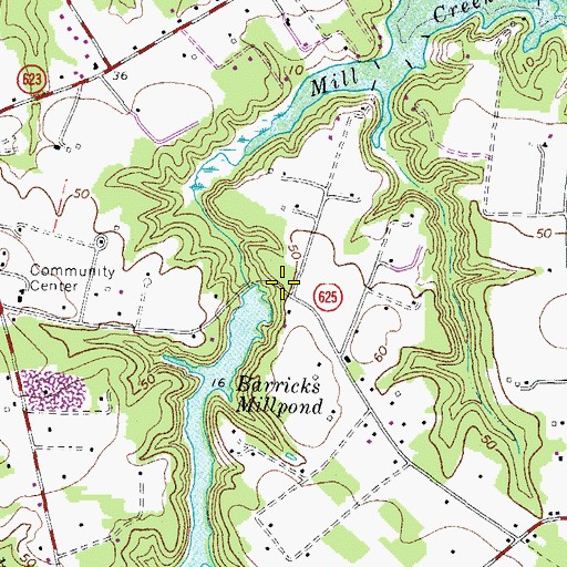 Topographic Map of Barretts, VA