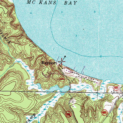 Topographic Map of Canoe House Landing, VA
