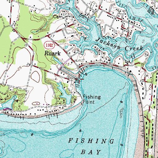 Topographic Map of Club on Fishing Bay Marina, VA
