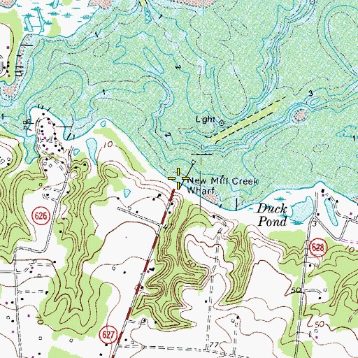 Topographic Map of Garlands Landing, VA