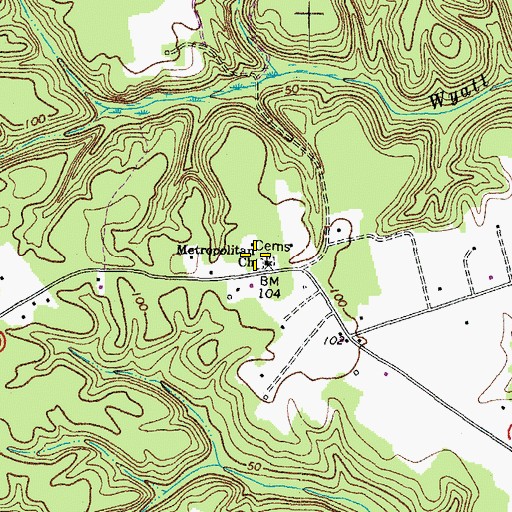 Topographic Map of Metropolitan Cemetery, VA