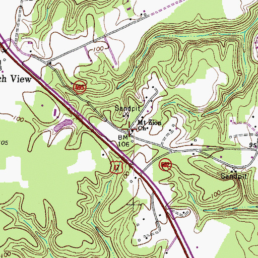 Topographic Map of Mount Zion, VA