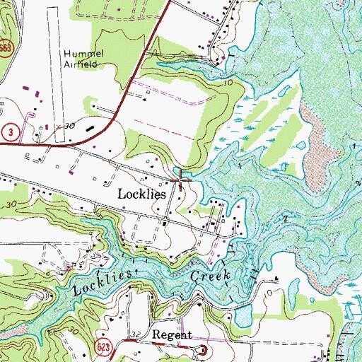 Topographic Map of Segars Landing, VA