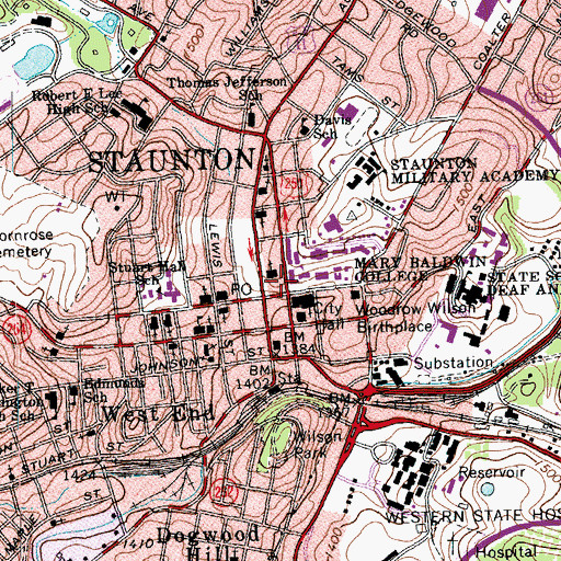 Topographic Map of Saint Francis School, VA