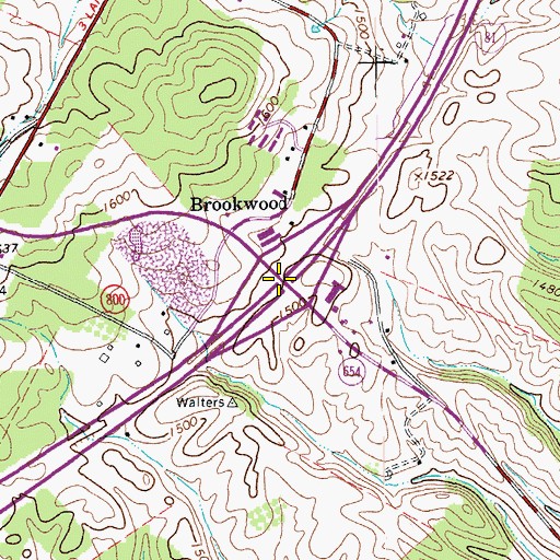 Topographic Map of Interchange 217, VA