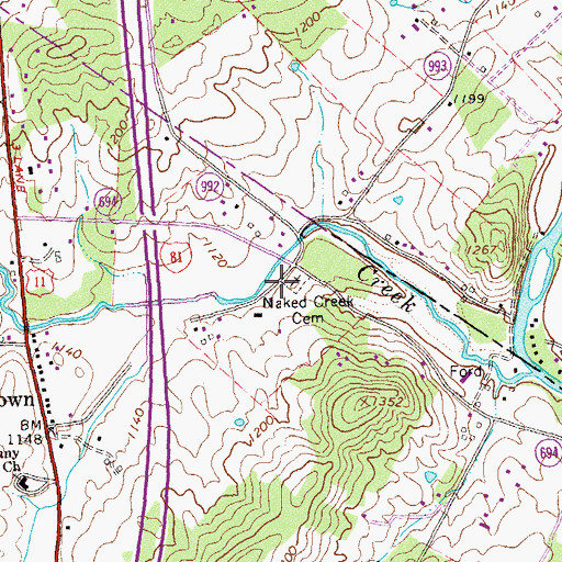 Topographic Map of Naked Creek Church (historical), VA