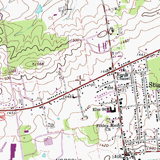 Topographic Map of Windmill Square Shopping Center, VA
