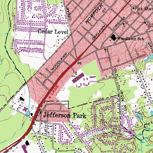Topographic Map of Colonial Corner Shopping Center, VA