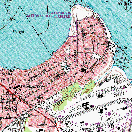 Topographic Map of Fort Abbott Park, VA