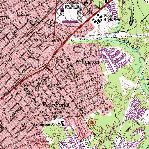 Topographic Map of Friendship Baptist Church, VA