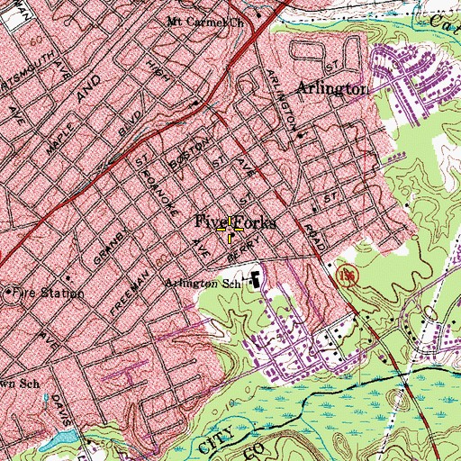 Topographic Map of Full Gospel Korean Church, VA