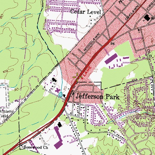 Topographic Map of Interchange 9, VA