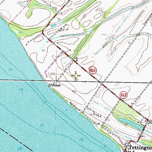 Topographic Map of Sandy Point Plantation (historical), VA
