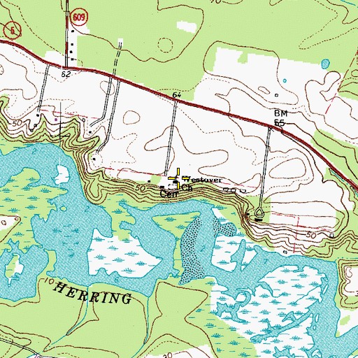 Topographic Map of Westover Church, VA
