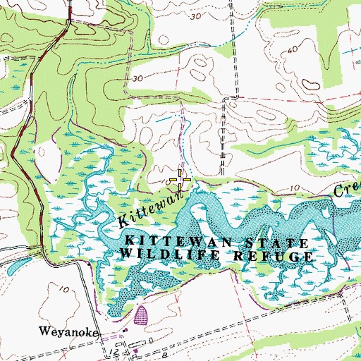 Topographic Map of Wyanoke Neck, VA