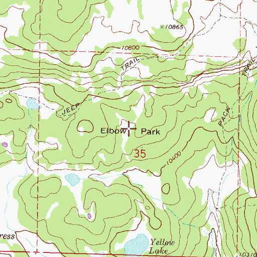 Topographic Map of Elbow Park, CO