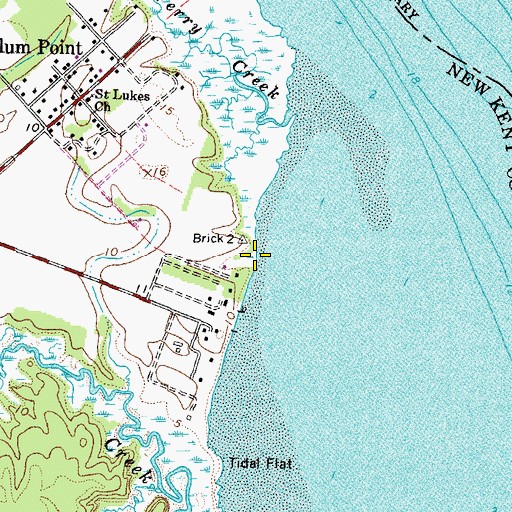 Topographic Map of Brick House Point, VA