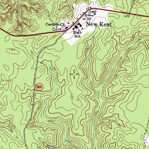 Topographic Map of New Kent High School, VA