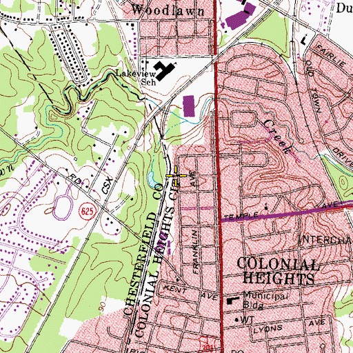 Topographic Map of Tot Playground, VA
