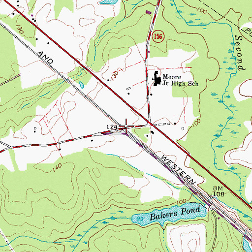 Topographic Map of Baxter Crossing, VA