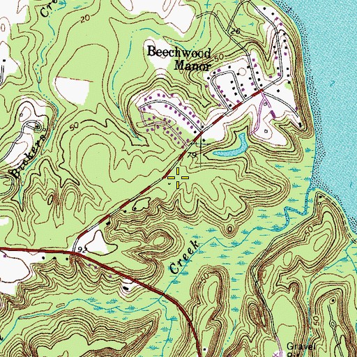 Topographic Map of Beaver Castle Mobile Home Park, VA