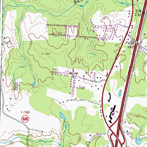 Topographic Map of Franklin Farms, VA