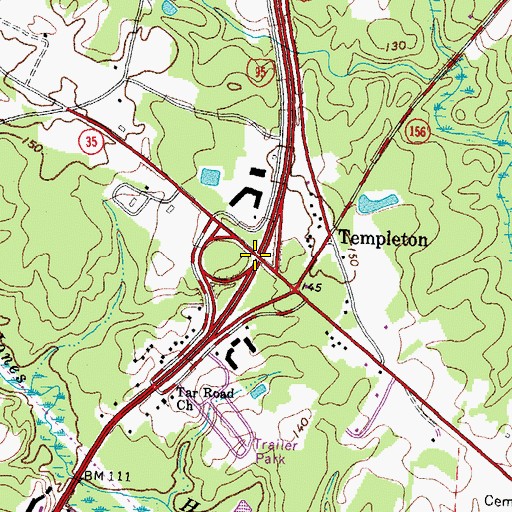 Topographic Map of Interchange 41, VA