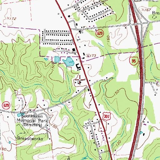 Topographic Map of Olympic Mobile Home Park, VA