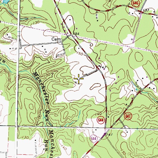 Topographic Map of Ruffin Ridge Farms, VA