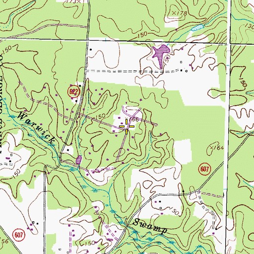 Topographic Map of Wedgewood Farms, VA