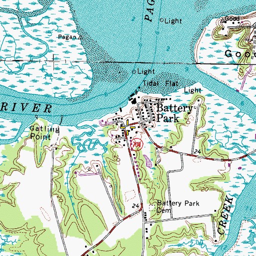Topographic Map of Battery Park Post Office, VA