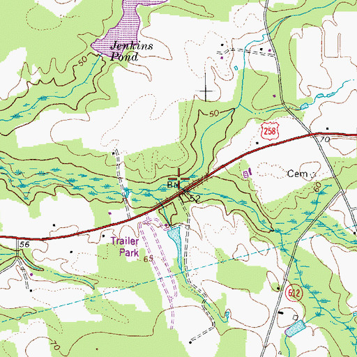 Topographic Map of Bows and Arrows Swamp, VA
