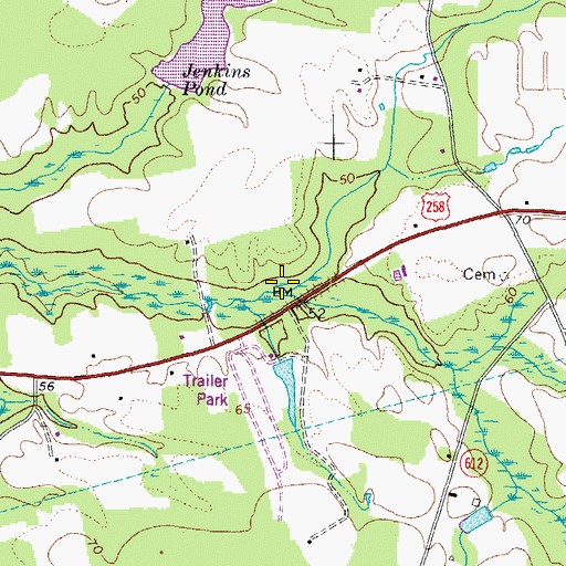 Topographic Map of Bows and Arrows Swamp, VA