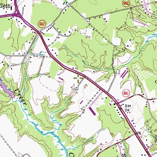 Topographic Map of Carrollton Post Office, VA