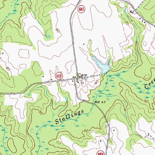 Topographic Map of Gwaltney Crossroads, VA