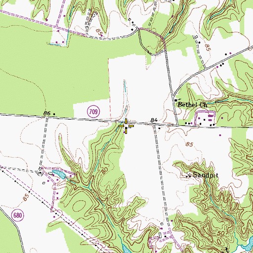 Topographic Map of Pentecostal Church, VA