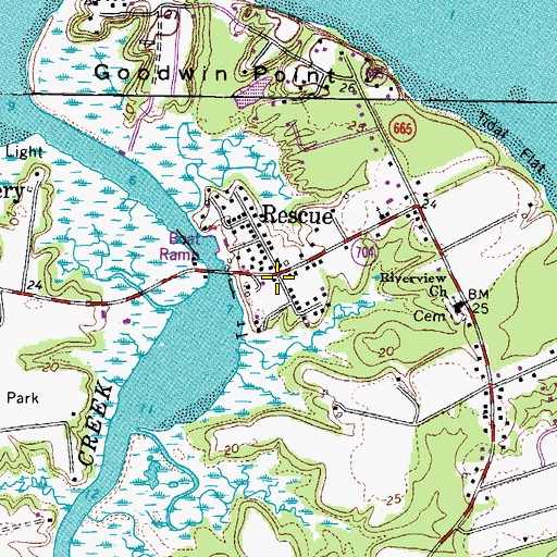 Topographic Map of Rescue Post Office, VA