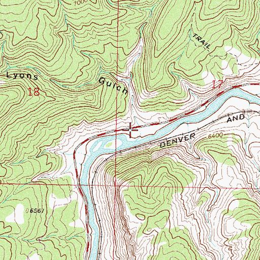 Topographic Map of Lyons Gulch, CO