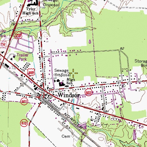 Topographic Map of Windsor High School, VA