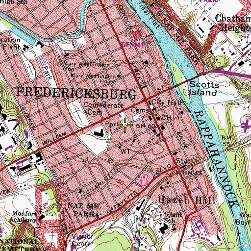Topographic Map of Federal Hill House, VA