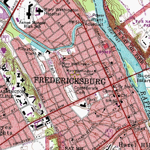 Topographic Map of Kenmore, VA